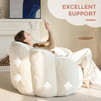 Floral Shaped Faux Fur Bean Bag Chair with Filling