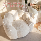 Floral Shaped Faux Fur Bean Bag Chair with Filling